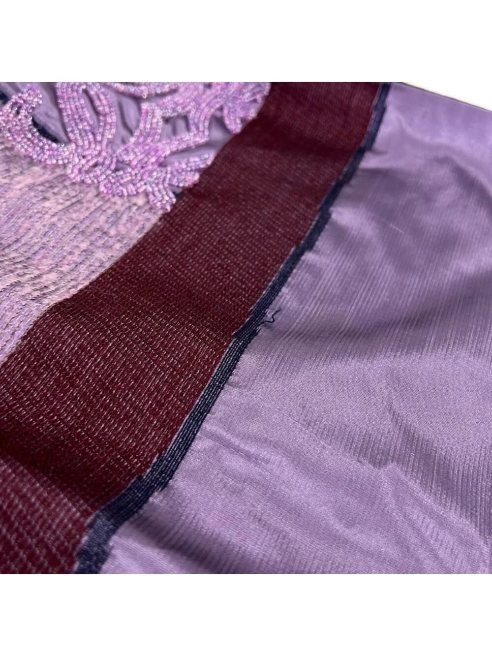 Loewe Shawl Purple Beads Wool Silk Scarf